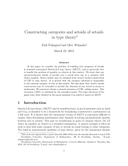 Constructing categories and setoids of setoids in type theory, March