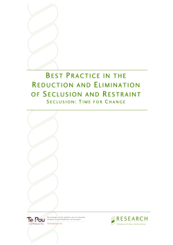 best practice in the reduction and elimination of seclusion and restraint