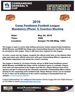 Camp Pendleton Football League Mandatory