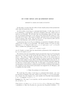 ON CUBIC RINGS AND QUATERNION RINGS In this paper, we