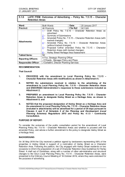 5.1.6 LATE ITEM: Outcomes of Advertising &ndash; Policy No. 7.5.15