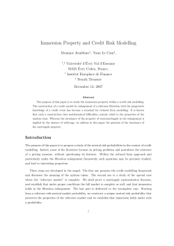 Immersion Property and Credit Risk Modelling