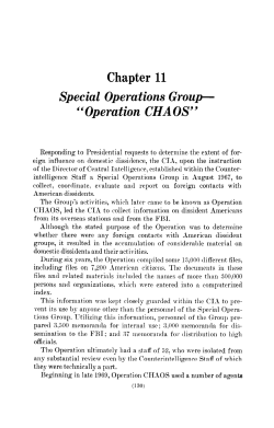 Commission on CIA Activities within the United States: Chapter 11