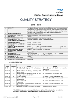 quality strategy - NHS Enfield CCG