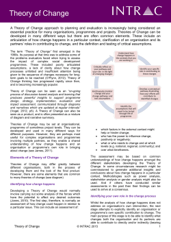 Monitoring and Evaluation Series Theory of Change 16