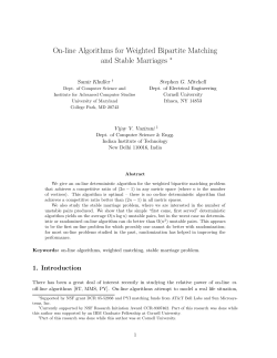 On-line Algorithms for Weighted Bipartite Matching and Stable