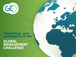 "score" of "debriefing" - Global Management Challenge