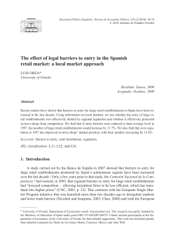The effect of legal barriers to entry in the Spanish retail market