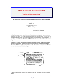 CONGU HANDICAPPING SYSTEM &ldquo;Myths