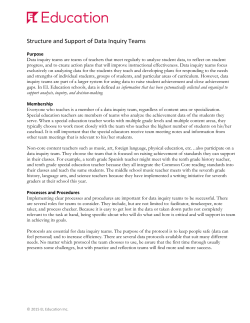 Structure and Support of Data Inquiry Teams