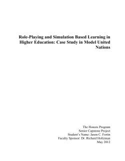 Role-Playing and Simulation Based Learning in Higher Education