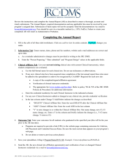 Instructions for Annual Report - JRC-DMS