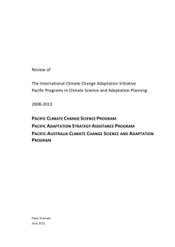 The ICCAI Pacific Programs - Department of Foreign Affairs and Trade