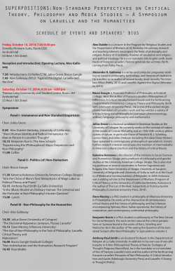 SUPERPOSITIONS:Non-Standard Perspectives on Critical Theory