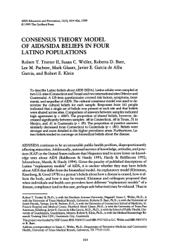 consensus theory model of aids/sida beliefs in four l