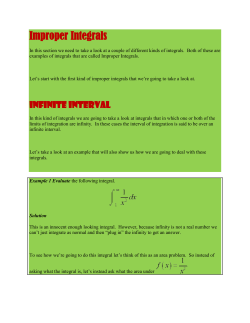 Improper Integrals