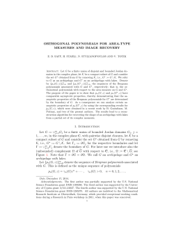 ORTHOGONAL POLYNOMIALS FOR AREA