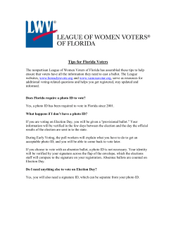 Tips for Florida Voters - Florida League of Women Voters