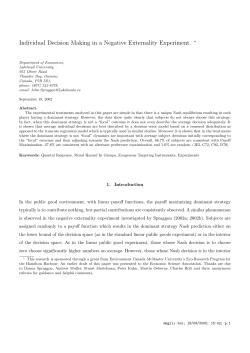 Individual Decision Making in a Negative Externality Experiment.