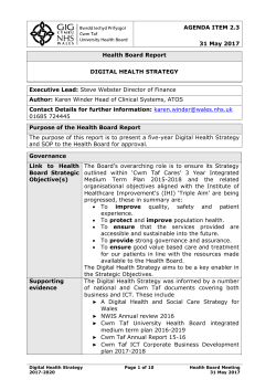 AGENDA ITEM 2.3 31 May 2017 Health Board Report DIGITAL
