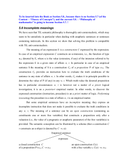 To be inserted into the Book as Section 5