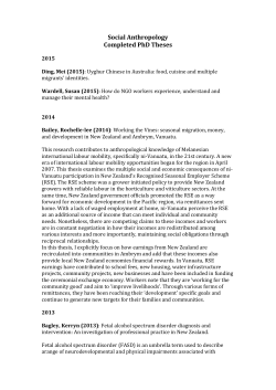 Social Anthropology Completed PhD Theses