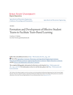 Formation and Development of Effective Student Teams to Facilitate