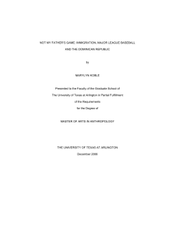 IMMIGRATION, MAJOR LEAGUE BASEBALL AND THE