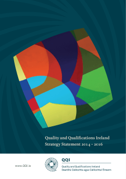 Quality and Qualifications Ireland Strategy Statement 2014