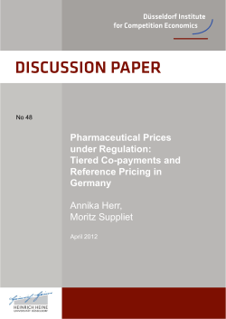Pharmaceutical Prices under Regulation - DICE - Heinrich