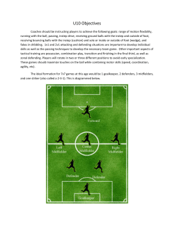 U10 Objectives - Canyon Optimist Soccer