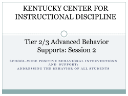 Decision Rules for BEP - Kentucky Center for Instructional Discipline