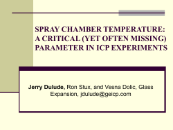 Parameter in ICP Experiments
