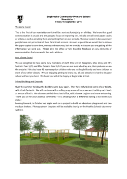 Bugbrooke Community Primary School Newsletter 1 Friday 16