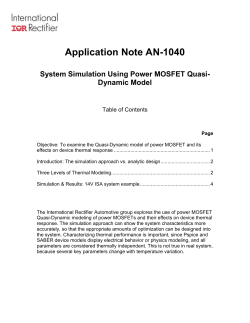 System Simulation Using Power MOSFET Quasi