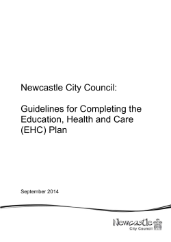 Newcastle City Council: Guidelines for Completing the Education