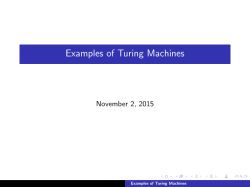Examples of Turing Machines