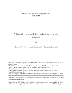 A Formal Framework for Evaluating Heuristic Programs