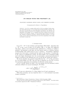 ON FIELDS WITH THE PROPERTY (B) 1. Introduction Let h: Q &minus;&rarr; R