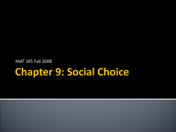 Chapter 9: Social Choice