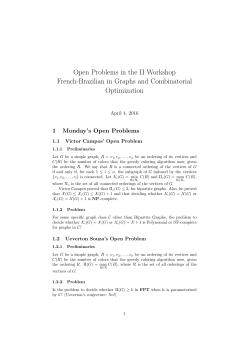 Open Problems in the II Workshop French-Brazilian in