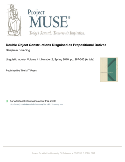 Double Object Constructions Disguised as Prepositional Datives