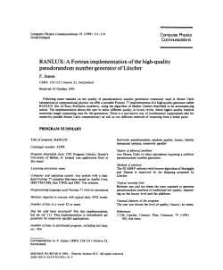 RANLUX: A Fortran implementation of the high