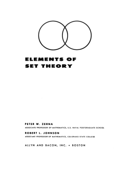 ELEMENTS OF SET THEORY