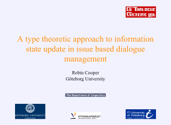 A type theoretic approach to information state update in issue based