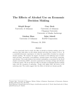 The Effects of Alcohol Use on Economic Decision Making