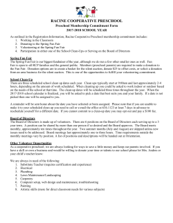Preschool Membership Commitment Form