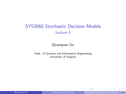 SYS3060 Stochastic Decision Models