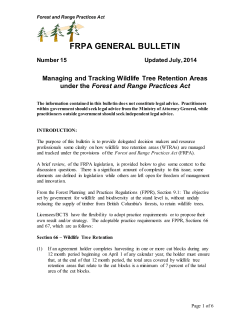 FRPA General Bulletin - Province of British Columbia