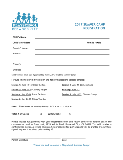2017 summer camp registration